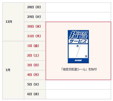 佐川急便 12月30日～2021年1月4日の期間に配達を希望する場合、「指定日配達シール」を貼付するか、送り状に配達指定日を明記するよう呼び掛けている